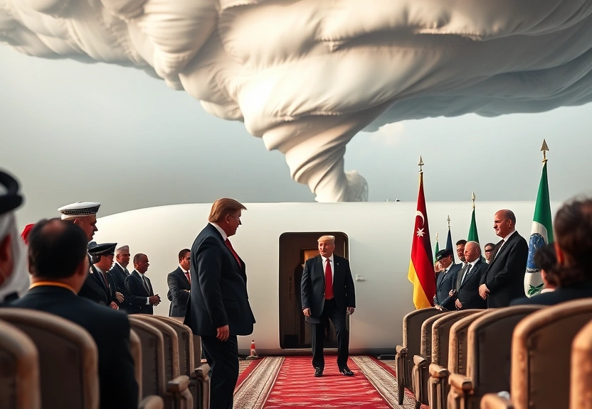 Representação visual de El tornado diplomático que viví durante las 24 horas del viaje de Trump a Medio Oriente